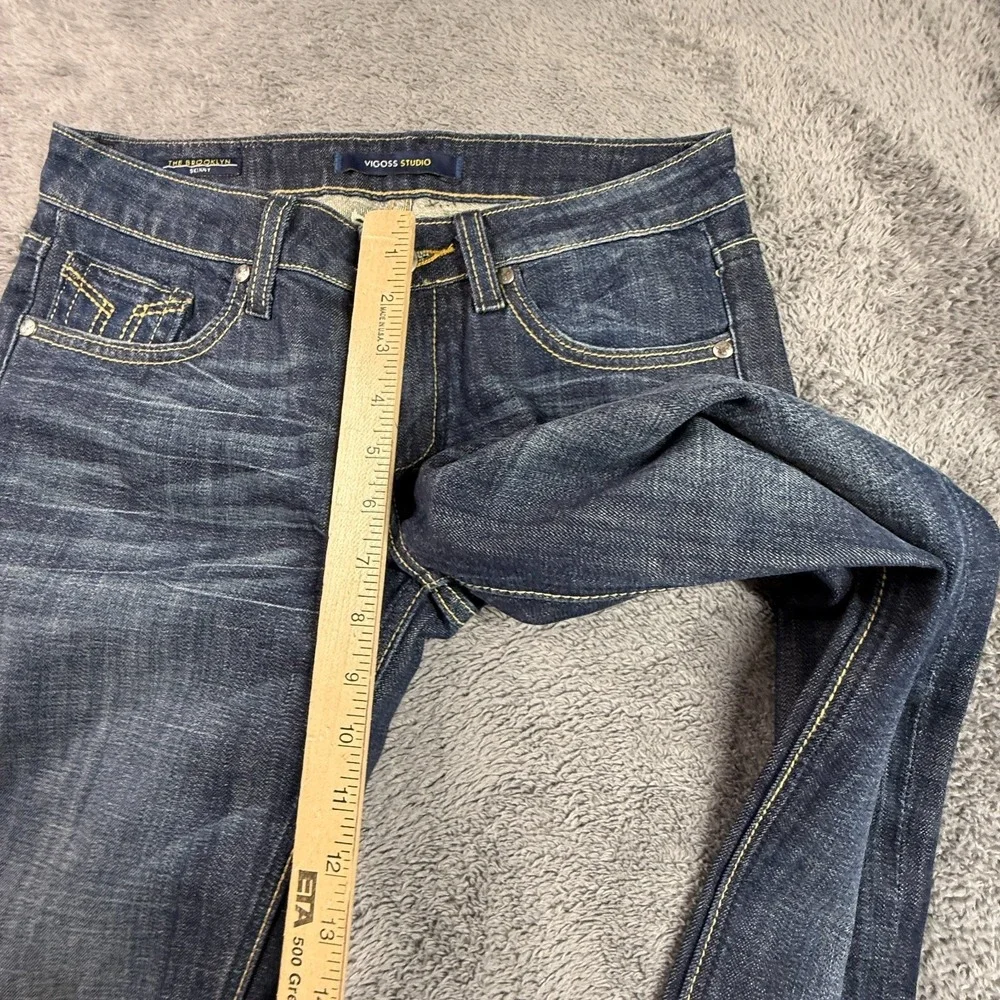 Vigoss Studio The Brooklyn Skinny Jeans Womens 27 Dark Wash Denim Y2K Low Rise - Picture 9 of 10
